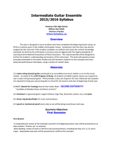 Intermediate Guitar Ensemble 2015/2016 Syllabus  Overview