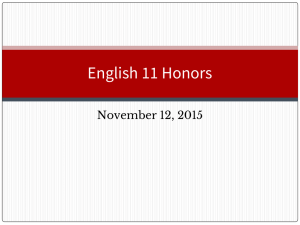 English 11 Honors November 12, 2015