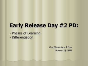 Early Release Day #2 PD: - Phases of Learning - Differentiation