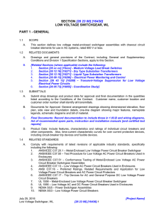 SECTION  LOW VOLTAGE SWITCHGEAR, WL PART 1 - GENERAL