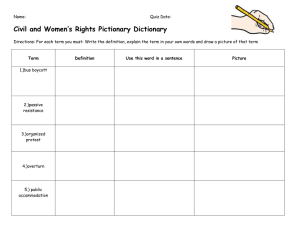 Civil and Women’s Rights Pictionary Dictionary