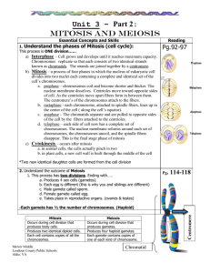 Unit 3 – Part 2: Mitosis and Meiosis  Pg.92-97