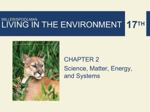 17 LIVING IN THE ENVIRONMENT CHAPTER 2 Science, Matter, Energy,