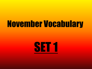 SET 1 November Vocabulary