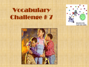 Vocabulary Challenge # 7