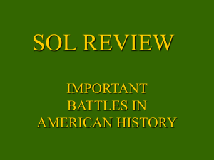 SOL REVIEW IMPORTANT BATTLES IN AMERICAN HISTORY