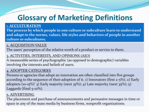 Glossary of Marketing Definitions Backup