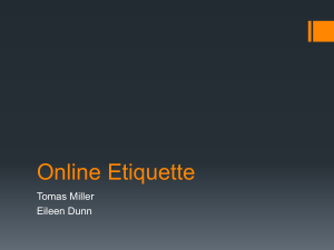 Online Etiquette Tomas Miller Eileen Dunn