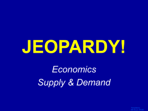 JEOPARDY! Economics Supply &amp; Demand Click Once to Begin