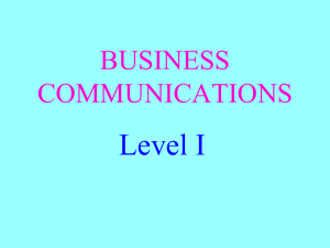 Level I BUSINESS COMMUNICATIONS