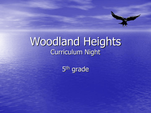 Woodland Heights Curriculum Night 5 grade