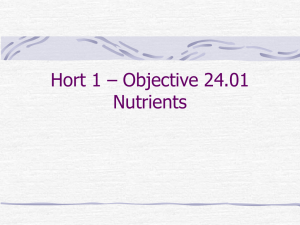 Hort 1 – Objective 24.01 Nutrients