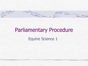 Parliamentary Procedure Equine Science 1