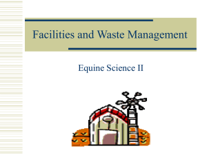 Facilities and Waste Management Equine Science II