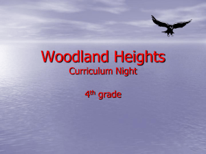 Woodland Heights Curriculum Night 4 grade