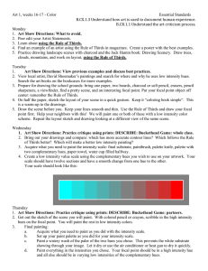 Art 1, weeks 16-17 - Color  Essential Standards