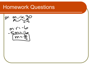 Homework Questions
