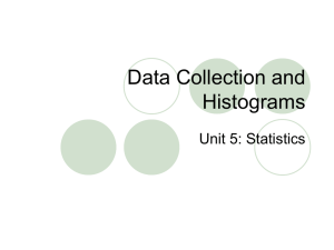 Data Collection and Histograms Unit 5: Statistics
