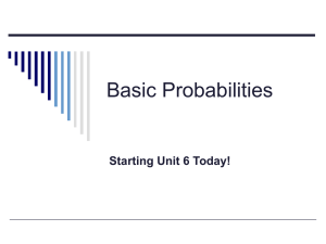 Basic Probabilities Starting Unit 6 Today!