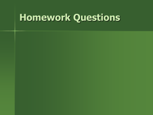 Homework Questions