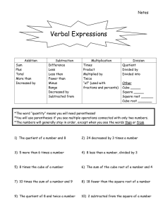 Verbal Expressions Notes