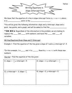 Writing Equations in Slope-Intercept Form