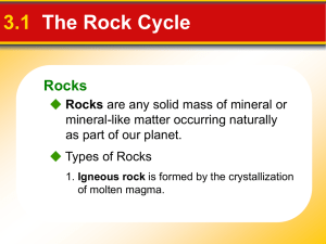 3.1 The Rock Cycle Rocks 