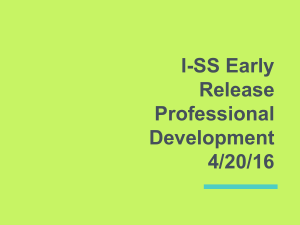 I-SS Early Release Professional Development