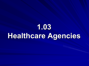1.03 Healthcare Agencies