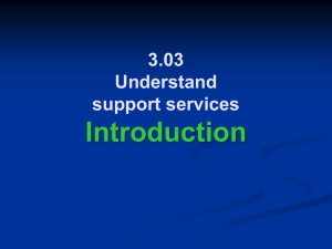 Introduction 3.03 Understand support services