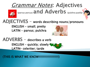 ADJECTIVES – ADVERBS –