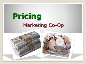 Pricing Marketing Co-Op