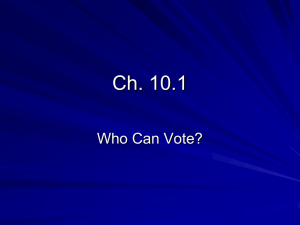 Ch. 10.1 Who Can Vote?