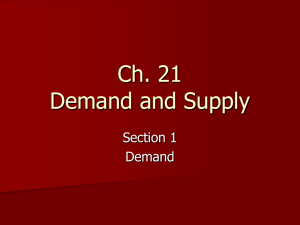Ch. 21 Demand and Supply Section 1 Demand