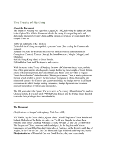 The Treaty of Nanjing