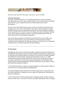 North and South Korean Accord, June 2000