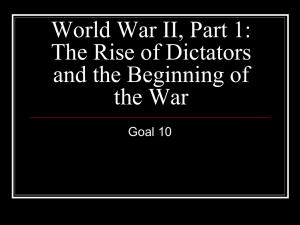 World War II, Part 1: The Rise of Dictators the War