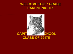 CAPITAL HIGH SCHOOL CLASS OF 2017!! WELCOME TO 8 GRADE