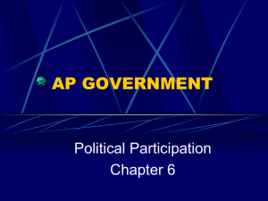 AP GOVERNMENT Political Participation Chapter 6
