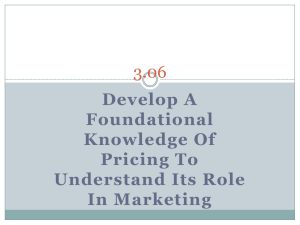 Develop A Foundational Knowledge Of Pricing To