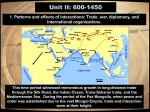 Unit II: 600-1450 international organizations.