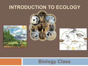 INTRODUCTION TO ECOLOGY Biology Class
