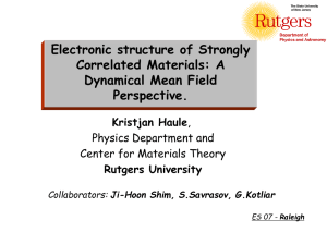 Electronic structure of Strongly Correlated Materials: A Dynamical Mean Field Perspective.