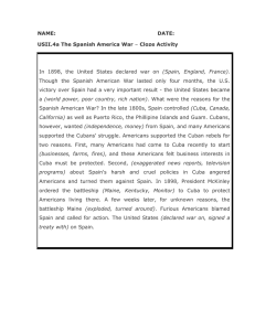 NAME:  DATE: USII.4a The Spanish America War