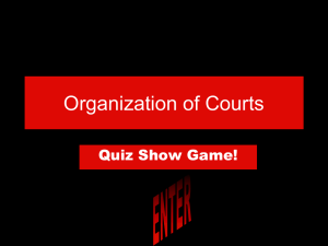 Organization of Courts Quiz Show Game!