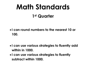 Math Standards 1 Quarter
