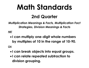 Math Standards 2nd Quarter