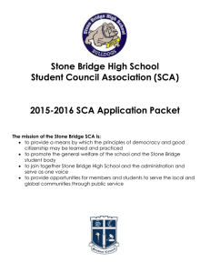 Stone Bridge High School Student Council Association (SCA) 2015-2016 SCA Application Packet
