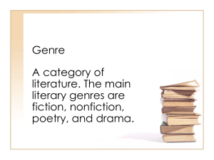 Genre A category of literature. The main literary genres are