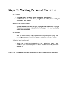 Steps To Writing Personal Narrative